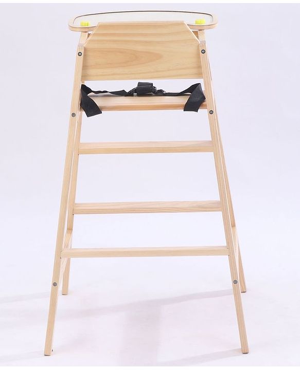 Babyhug Montreal Modern Pine Wood High Chair - Brown| Adjustable Food Tray| Stable Design