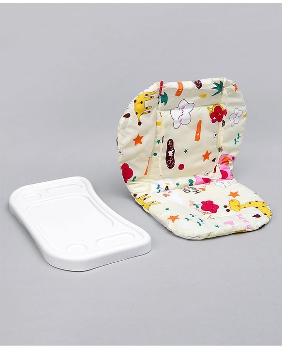 Babyhug Food Tray & Cushion Multiprint - White