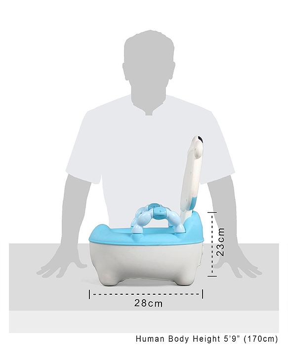 Babyhug Cow Potty Chair - White Blue