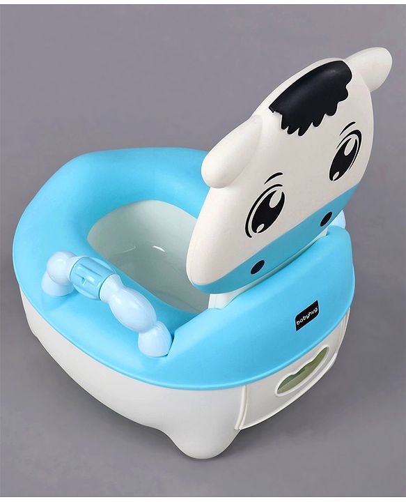 Babyhug Cow Potty Chair - White Blue