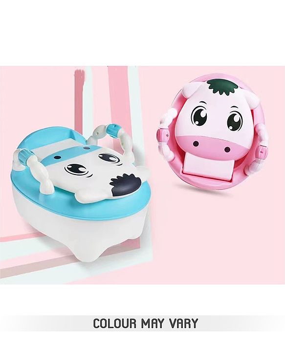Babyhug Cow Potty Chair - White Blue