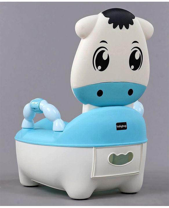 Babyhug Cow Potty Chair - White Blue