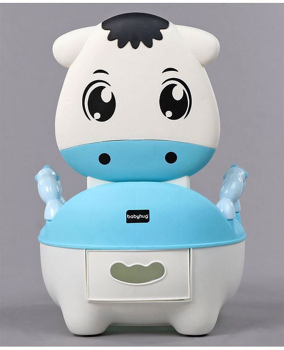 Babyhug Cow Potty Chair - White Blue