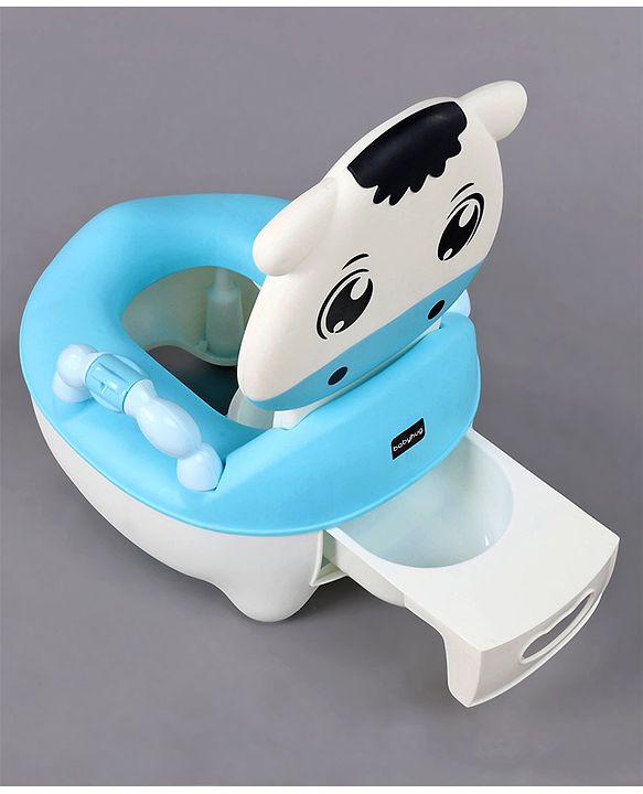Babyhug Cow Potty Chair - White Blue