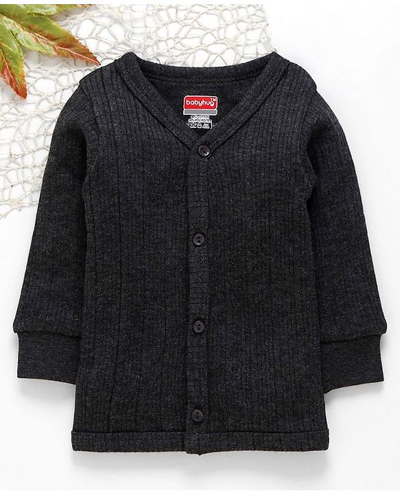 Babyhug Full Sleeves Thermal Vest - Dark Grey