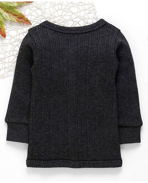 Babyhug Full Sleeves Thermal Vest - Dark Grey