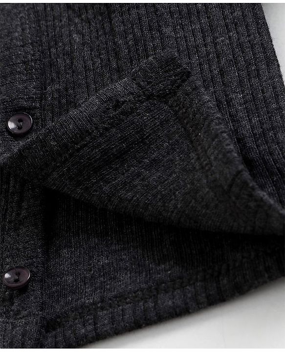 Babyhug Full Sleeves Thermal Vest - Dark Grey