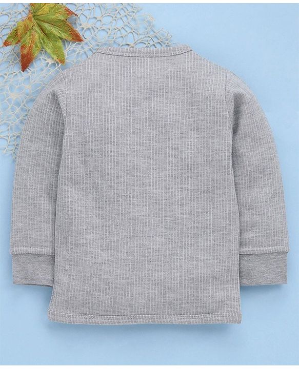 Babyhug Full Sleeves Thermal Vest - Light Grey
