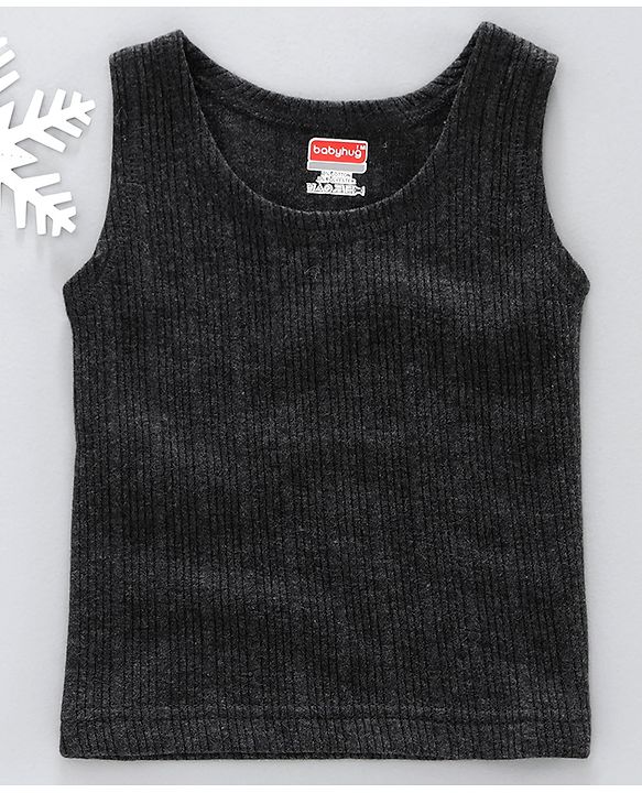 Babyhug Sleeveless Thermal Vest - Dark Grey