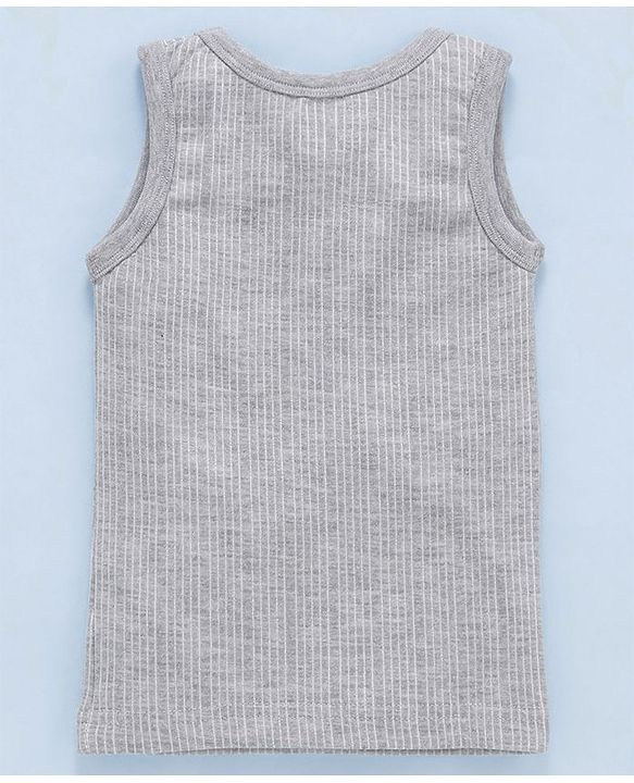 Babyhug Sleeveless Thermal Vest - Light Grey