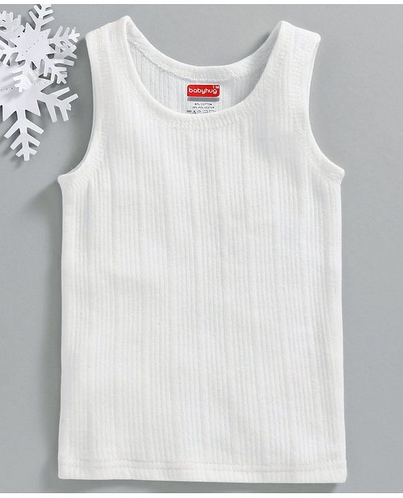 Babyhug Sleeveless Pullover Thermal Vest  - Off White