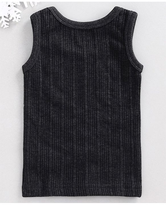 Babyhug Sleeveless Solid Thermal Vest - Dark Grey