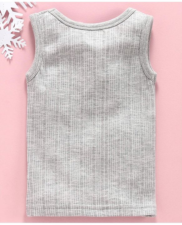 Babyhug Sleeveless Solid Thermal Vest - Grey