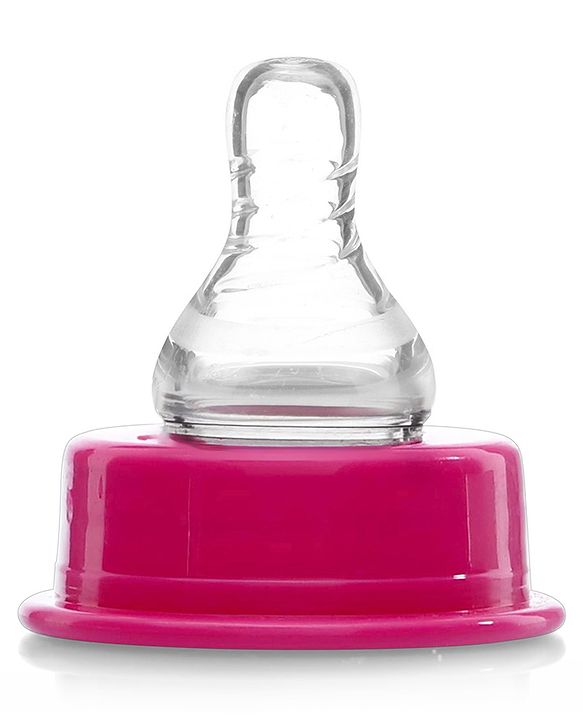 Babyhug BPA-Free Natural Glass Baby Bottle  125 ml, Pink | Anti-Colic Silicone Nipple| Leak-Resistant | Durable | Ideal for Newborns & Toddlers | Travel friendly