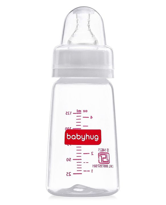 Babyhug Mountain Shape Feeding Bottle White 125 ml - ( Nipple Design May Vary)