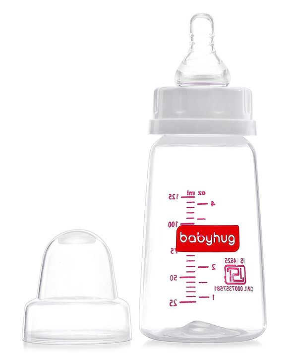 Babyhug Mountain Shape Feeding Bottle White 125 ml - ( Nipple Design May Vary)