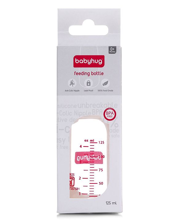 Babyhug Mountain Shape Feeding Bottle White 125 ml - ( Nipple Design May Vary)