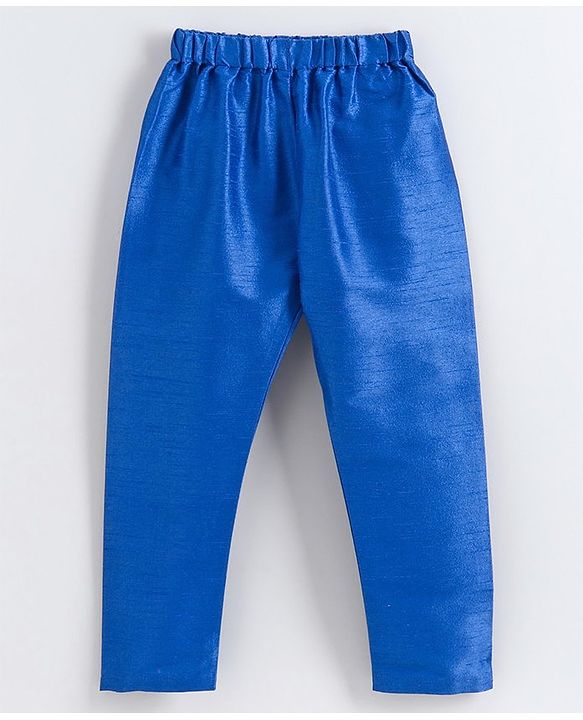 Babyhug Full Sleeves Embroidered Sherwani Set - Red Blue