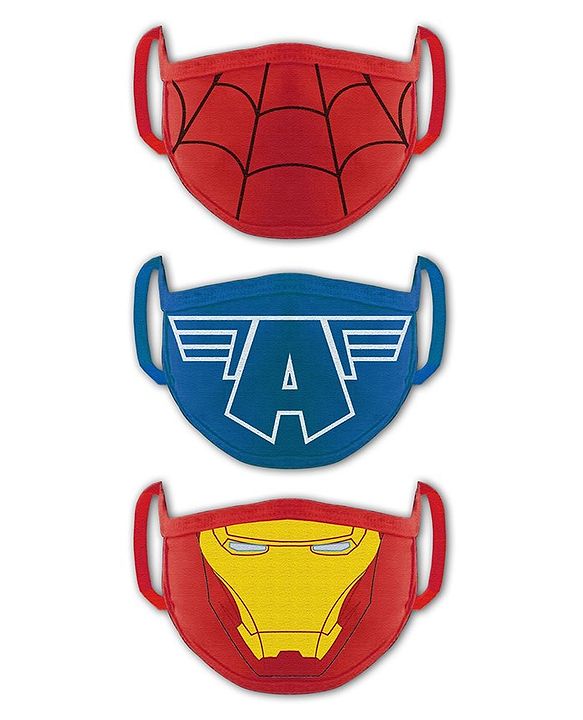 Babyhug 2 to 4 Years Washable & Reusable Knit Face Mask Superheroes - Pack of 3