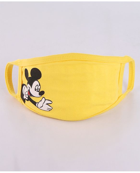 Babyhug 4 to 8 Years Washable & Reusable Knit Face Mask Mickey Mouse - Pack of 2