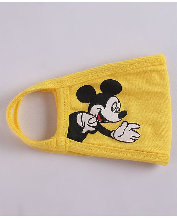 Babyhug 4 to 8 Years Washable & Reusable Knit Face Mask Mickey Mouse - Pack of 2