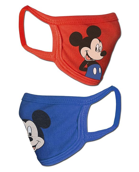 Babyhug 4 to 8 Years Washable & Reusable Knit Face Mask Mickey Mouse - Pack of 2