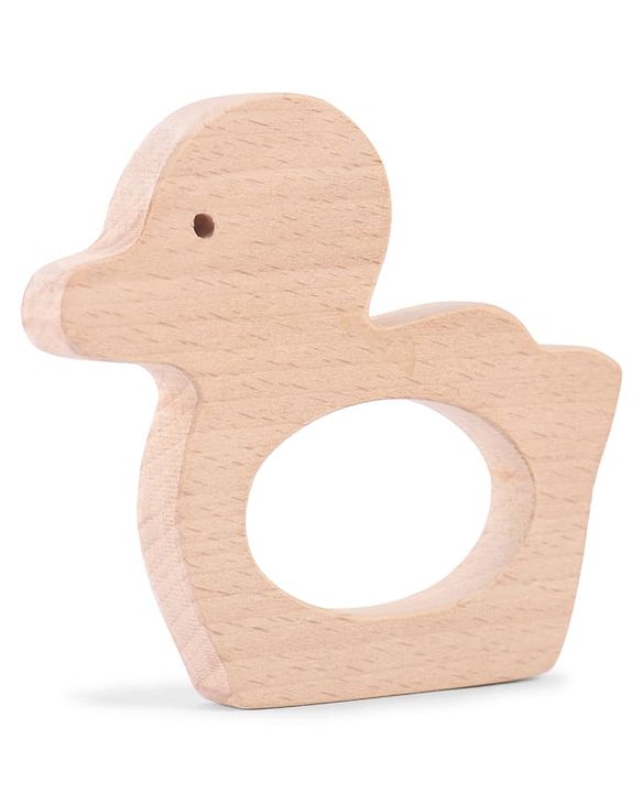 Babyhug Natural Steam Beech Wood Teether Pack of 2 (design may vary)