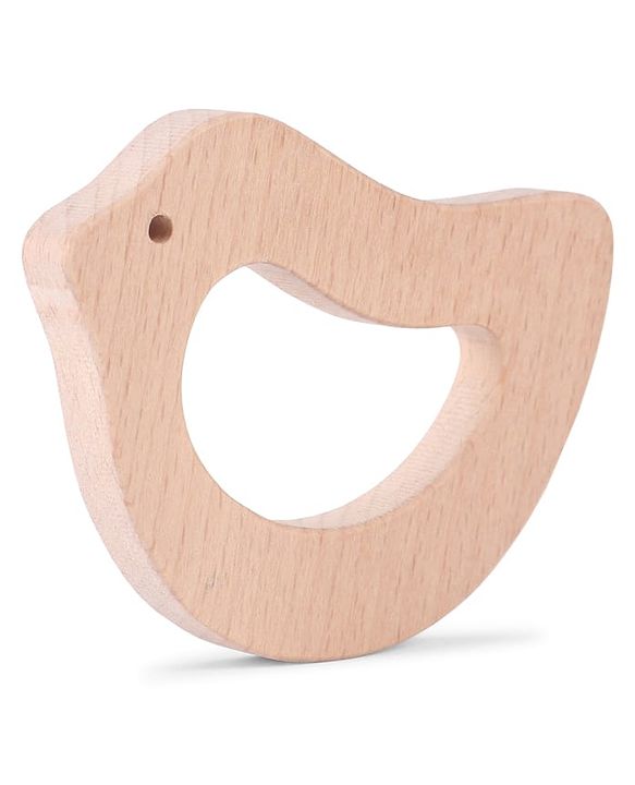 Babyhug Natural Steam Beech Wood Teether Pack of 2 (design may vary)