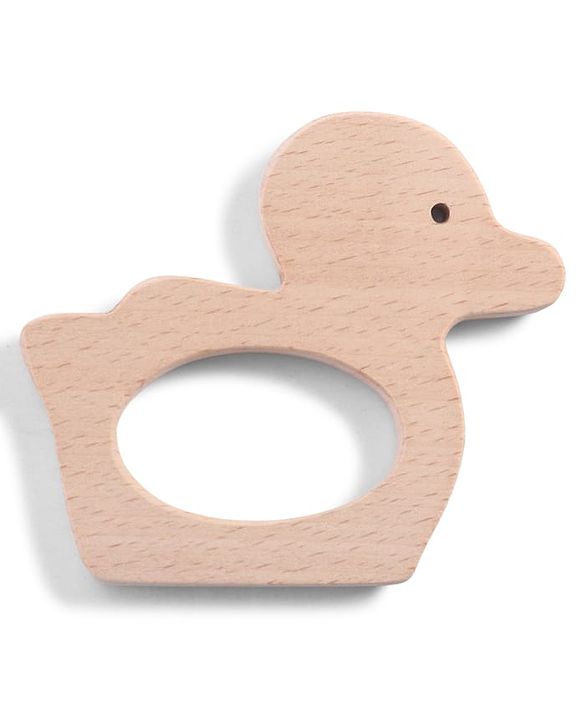 Babyhug Natural Steam Beech Wood Teether Pack of 2 (design may vary)