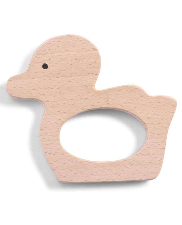 Babyhug Natural Steam Beech Wood Teether Pack of 2 (design may vary)