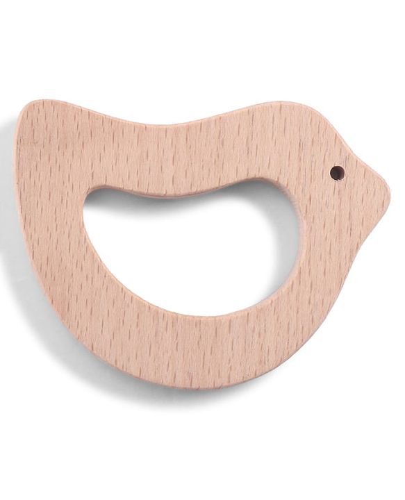 Babyhug Natural Steam Beech Wood Teether Pack of 2 (design may vary)