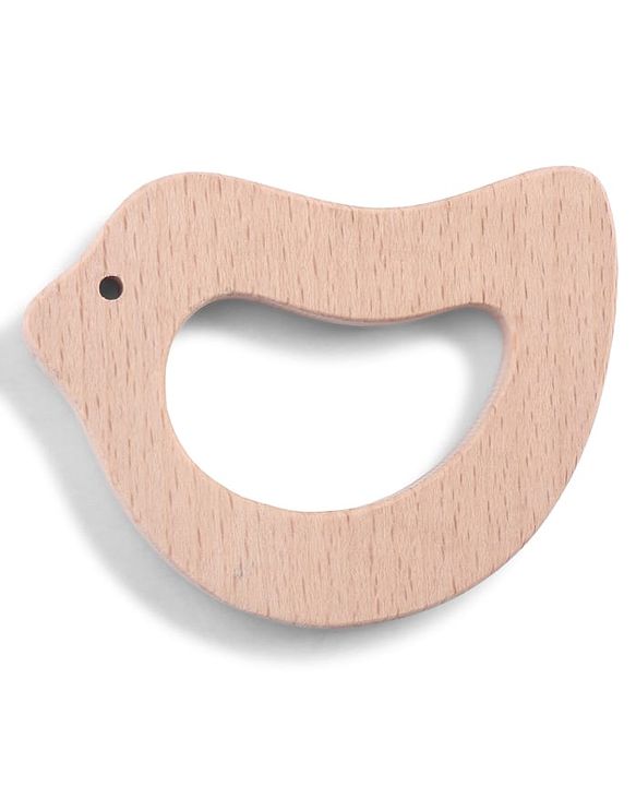 Babyhug Natural Steam Beech Wood Teether Pack of 2 (design may vary)