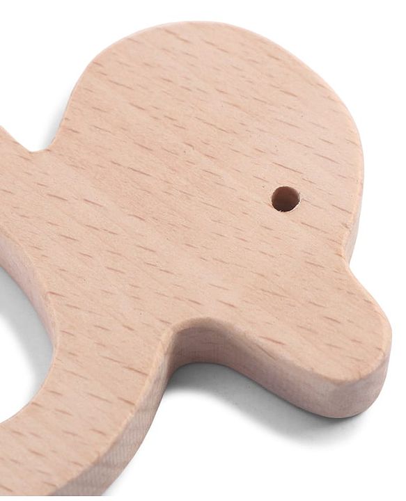 Babyhug Natural Steam Beech Wood Teether Pack of 2 (design may vary)