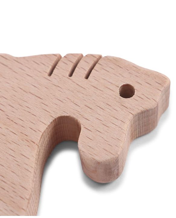 Babyhug Natural Steam Beech Wood Teether Pack of 2 (design may vary)