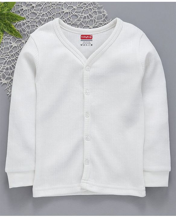 Babyhug Full Sleeves Thermal Vest - Off White