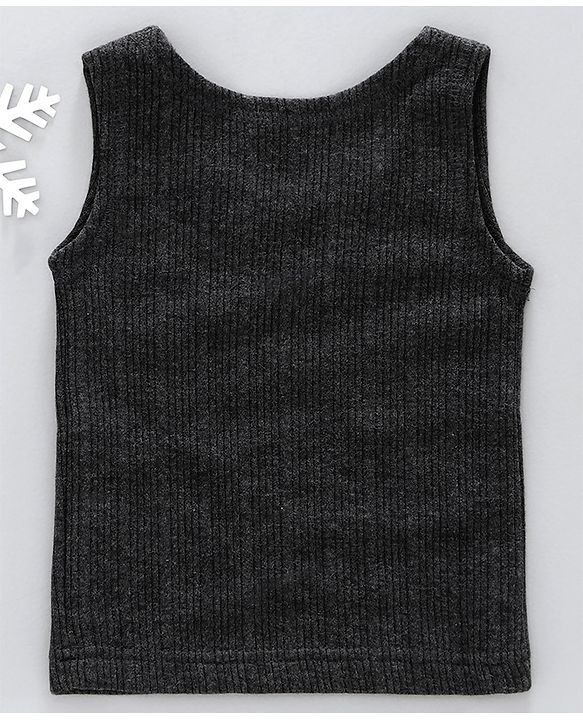 Babyhug Sleeveless Thermal Vest - Dark Grey