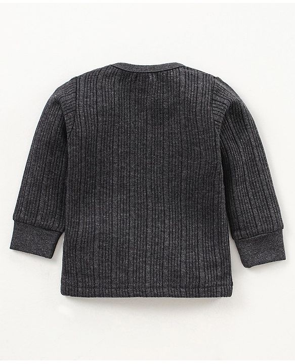 Babyhug Full Sleeves Thermal Vest - Dark Grey