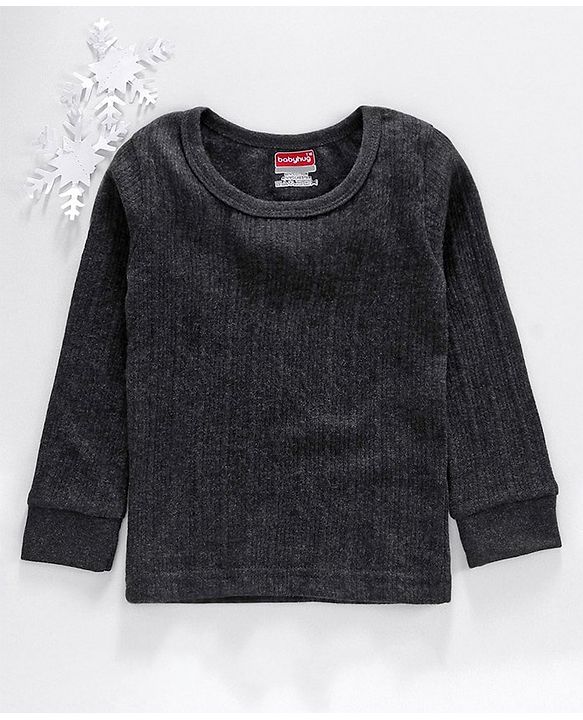 Babyhug Full Sleeves Thermal Vest - Dark Grey