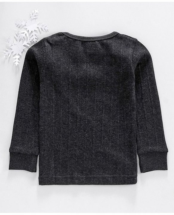 Babyhug Full Sleeves Thermal Vest - Dark Grey