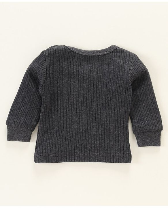 Babyhug Full Sleeves Thermal Vest - Dark Grey