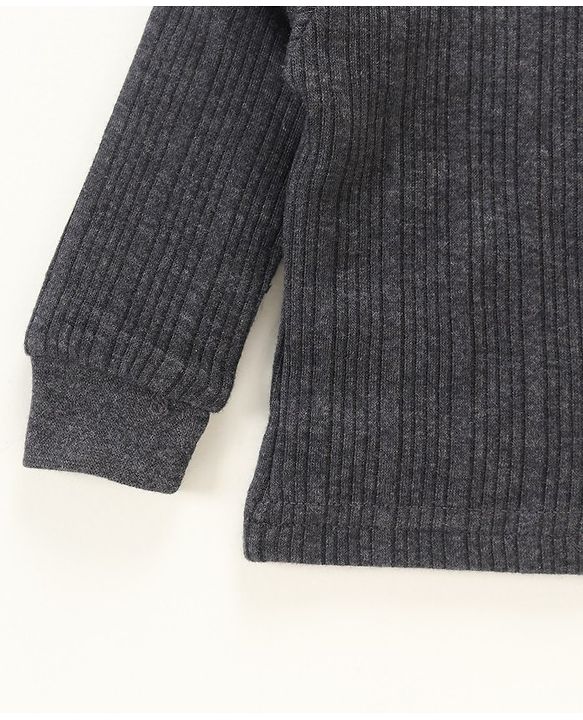 Babyhug Full Sleeves Thermal Vest - Dark Grey