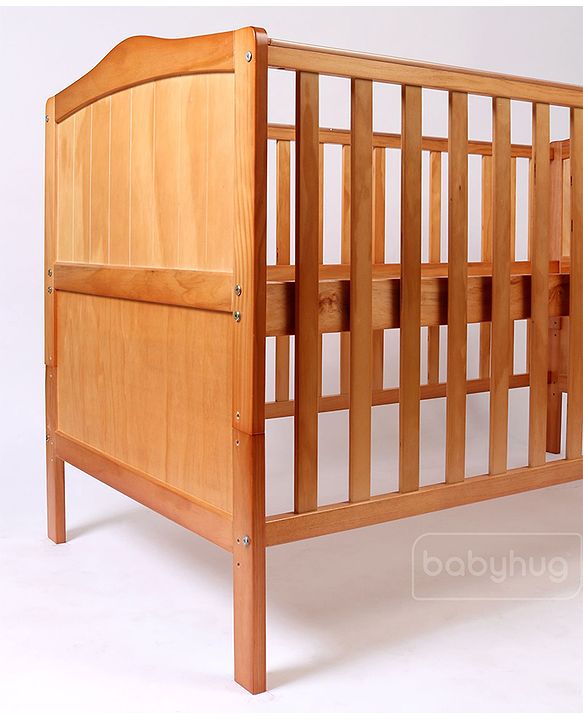 Babyhug Merlino 2 in 1 Wooden Junior Bed Cum Cot with Height Adjustable & Plug and Play Assembly - Antique