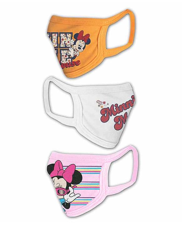 Babyhug 4 to 6 Years Washable & Reusable Knit Face Mask Minnie Mouse - Pack of 3