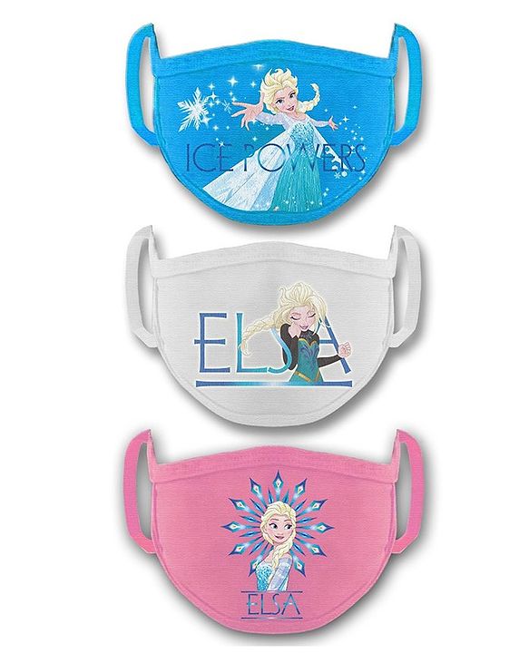 Babyhug 2 to 4 Years Months Washable & Reusable Knit Face Mask Elsa - Pack of 3