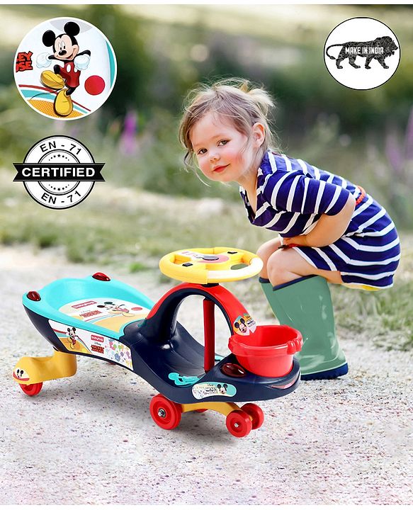 Babyhug Mickey Gyro Swing Car - Red Blue