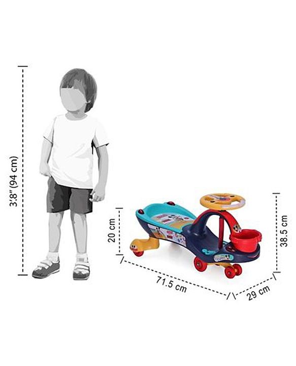 Babyhug Mickey Gyro Swing Car - Red Blue