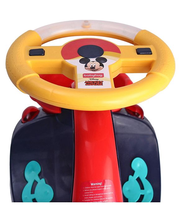 Babyhug Mickey Gyro Swing Car - Red Blue