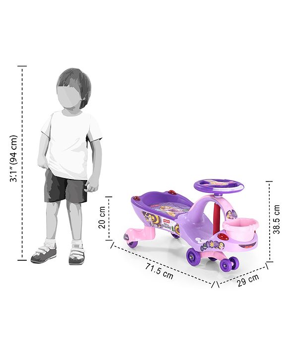 Babyhug Princess Gyro Swing Car - Purple