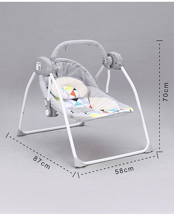 Babyhug Galaxy Electric Swing with Extra Free Motor & Remote - Grey (Without Hanging Toys)