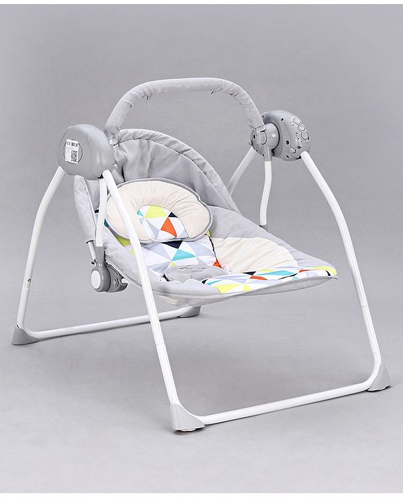 Babyhug Galaxy Electric Swing with Extra Free Motor & Remote - Grey (Without Hanging Toys)